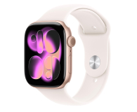 Smartwatch APPLE Watch Series 11 GPS 42mm Aluminiowa koperta (różowe złoto)/ Sportowy pasek (łagodny róż) - rozmiar M/L